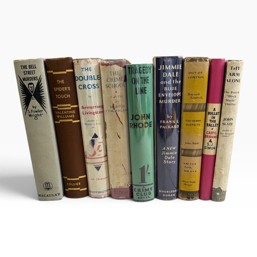 Vintage Mystery Crime Thriller Book Lot 9 Hardcovers John Rhode Frank L Packard